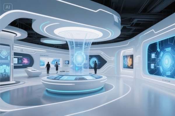 科技感白藍展廳設(shè)計